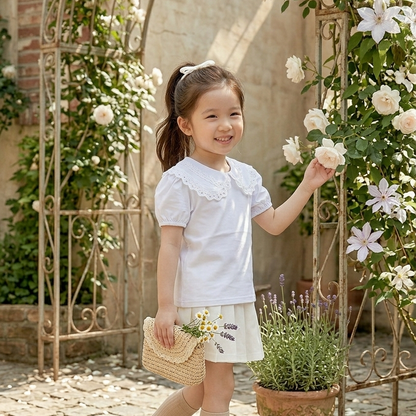 Lace Peter Pan Collar Tshirt (3Colors)