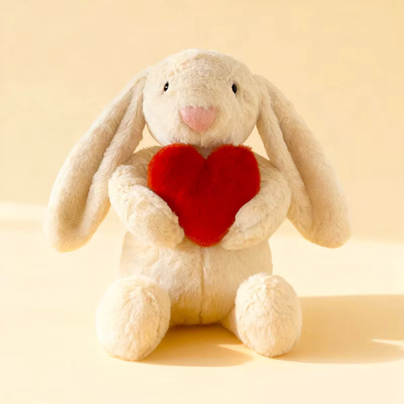 Soft Sleeping Bunny Heart Plush