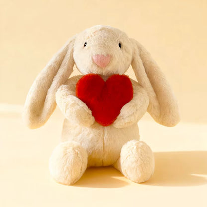 Soft Sleeping Bunny Heart Plush
