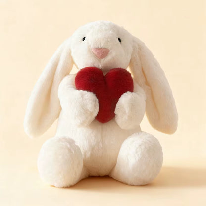 Soft Sleeping Bunny Heart Plush