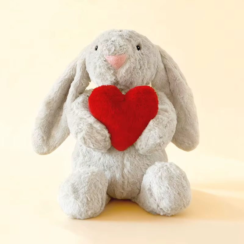 Soft Sleeping Bunny Heart Plush