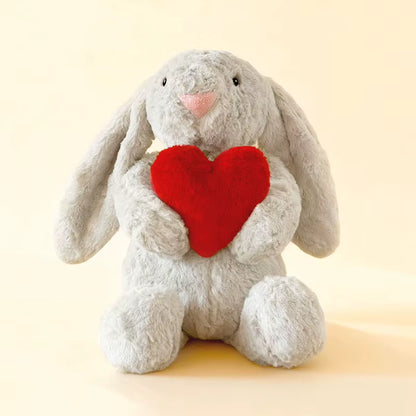 Soft Sleeping Bunny Heart Plush