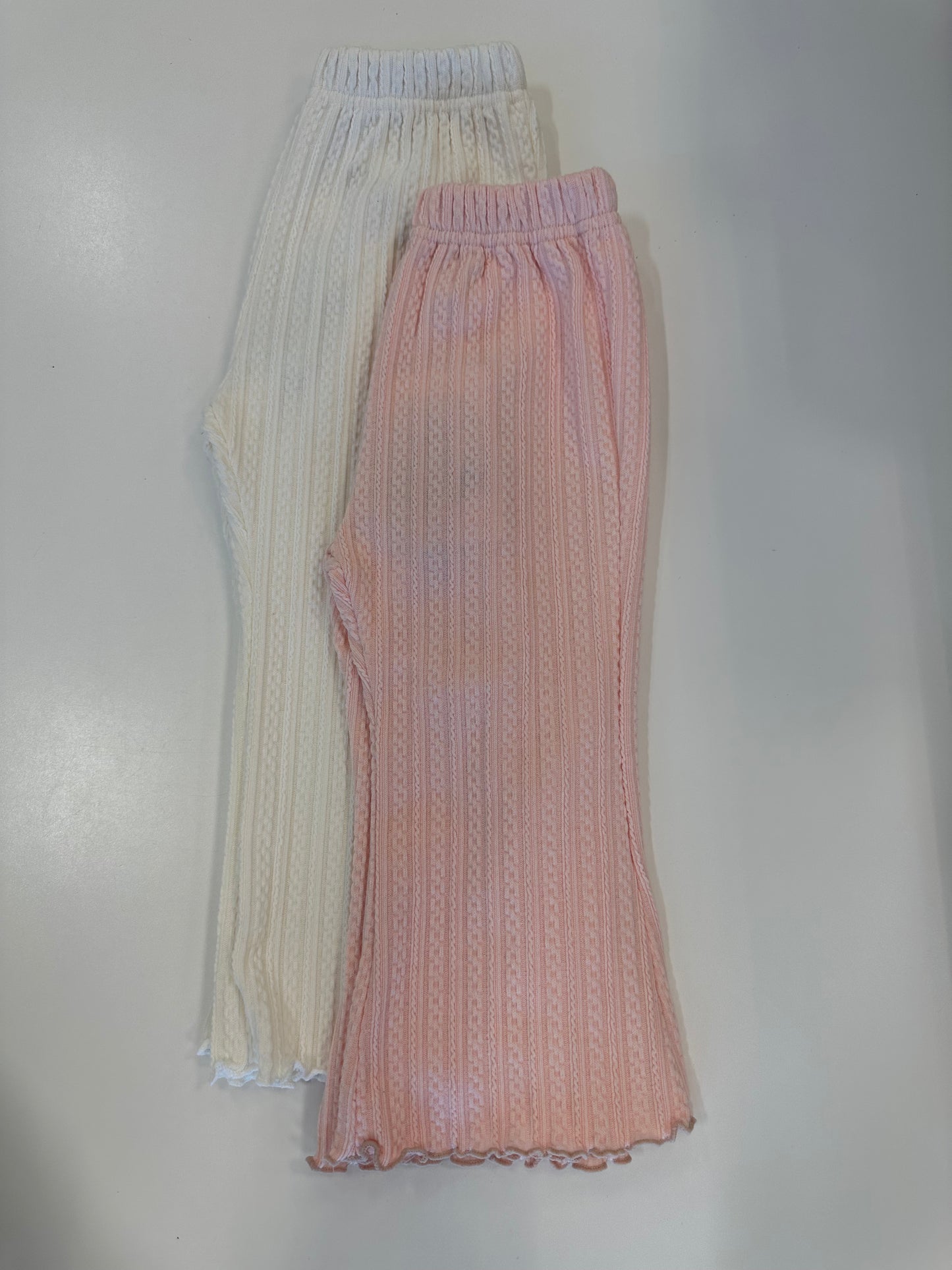 GIRLS FLARED RIB KNIT PANTS