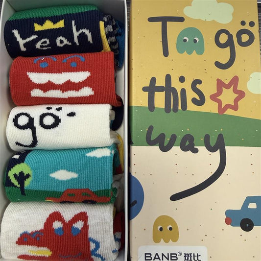Boys Patterned Socks Set (5pairs)