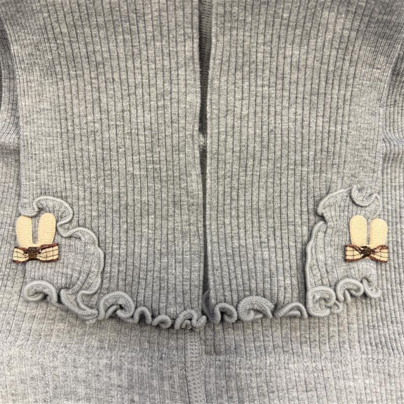 Baby Girl Bunny Ribbed Leggings (4Colors)