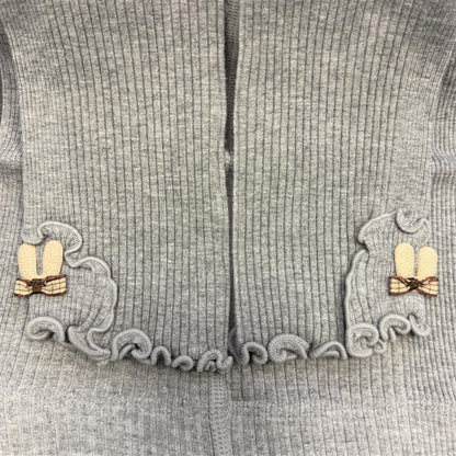 Baby Girl Bunny Ribbed Leggings (4Colors)