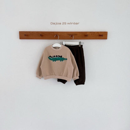 KIDS CARTOON CROCODILE 2PIECE SET