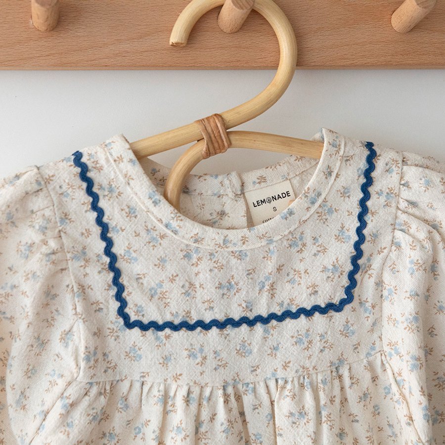 BABY FLORAL LONG SLEEVE ROMPER WITH HAT