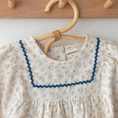 BABY FLORAL LONG SLEEVE ROMPER WITH HAT