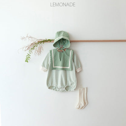 BABY MARINE LONG SLEEVE ROMPER WITH HAT