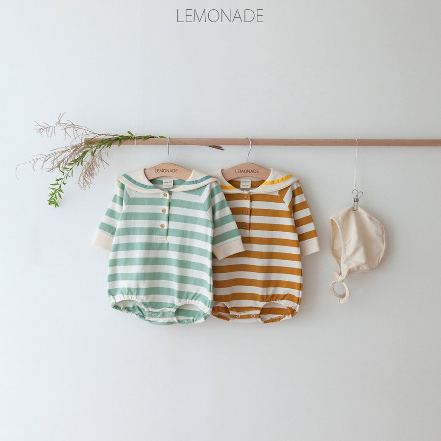 BABY STRIPED LONG SLEEVE ROMPER WITH HAT