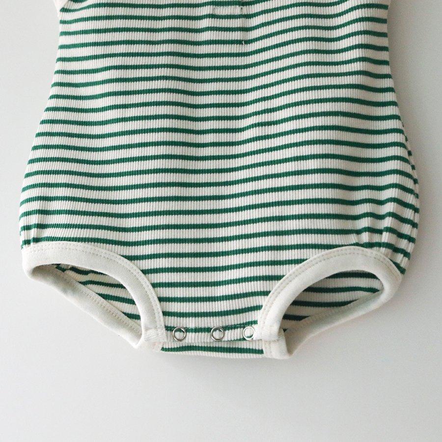 BABY STRIPE SHORT SLEEVE ROMPER WITH HAT