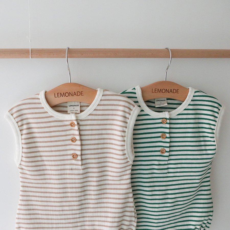 BABY STRIPE SHORT SLEEVE ROMPER WITH HAT