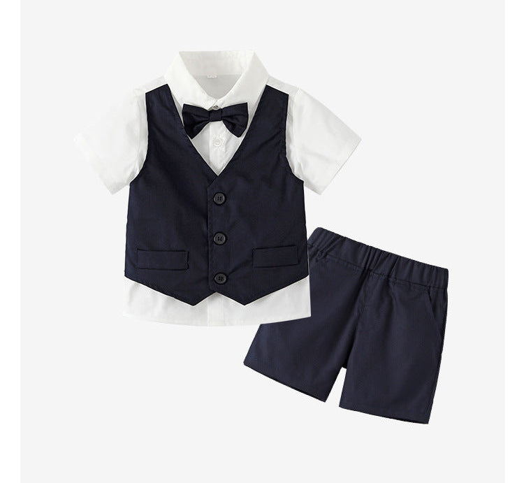 BOYS NAVY TWO PIECE GENTLEMEN SUIT