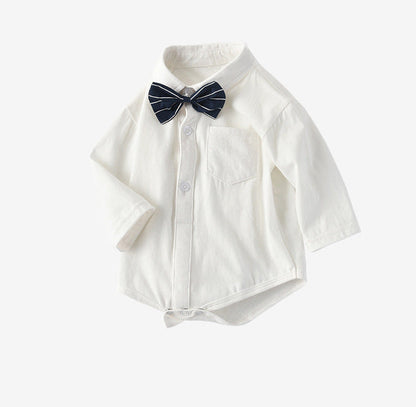 BABY LONG SLEEVE WHITE SHIRT WITH TIE