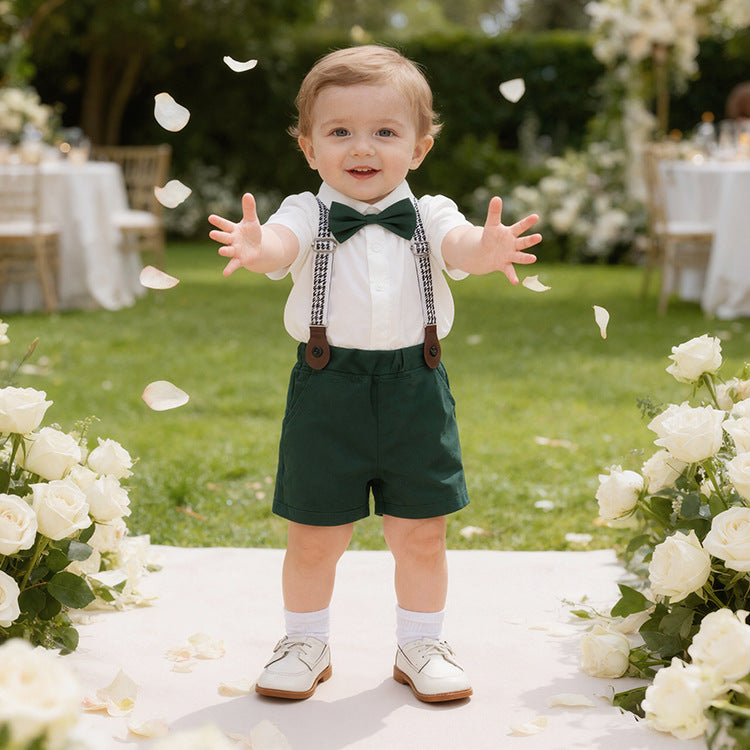 BOYS SUMMER DARK GREEN TWO-PIECE