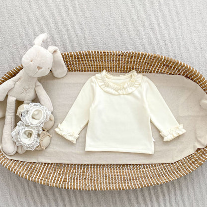 GIRLS ROUND NECK RUFFLE LONG SLEEVE