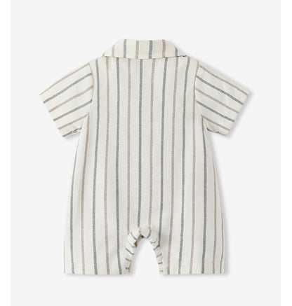 BABY BLUE STRIPED FORMAL ROMPER