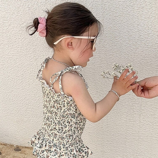 Shirred Floral One-Piece Swimsuit