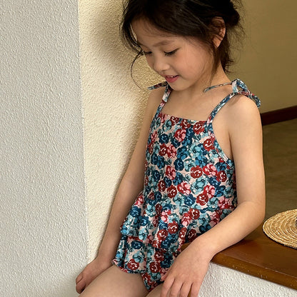 Floral Ruffle Two-Piece Swimsuit