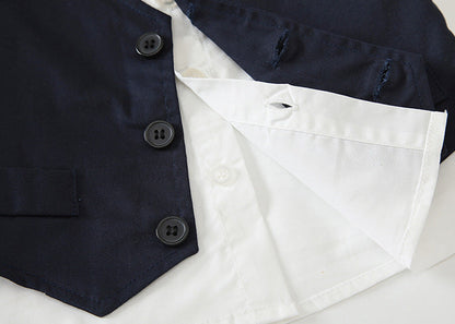 BOYS NAVY TWO PIECE GENTLEMEN SUIT