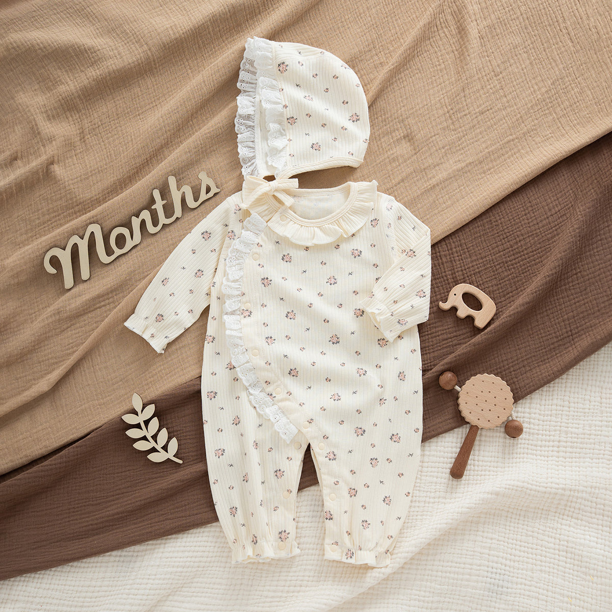 BABY LONG SLEEVE ROMPER SETS WITH HAT