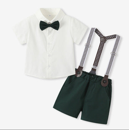 BOYS SUMMER DARK GREEN TWO-PIECE
