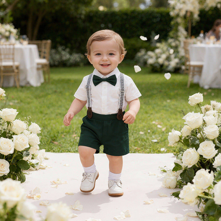 BOYS SUMMER DARK GREEN TWO-PIECE