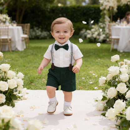 BOYS SUMMER DARK GREEN TWO-PIECE