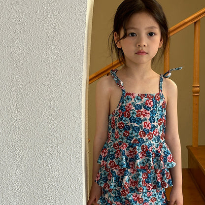 Floral Ruffle Two-Piece Swimsuit