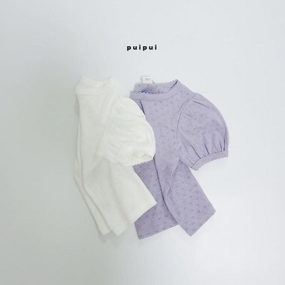 GIRLS SUMMER BALLOON SLEEVE T-SHIRT (2 COLORS)