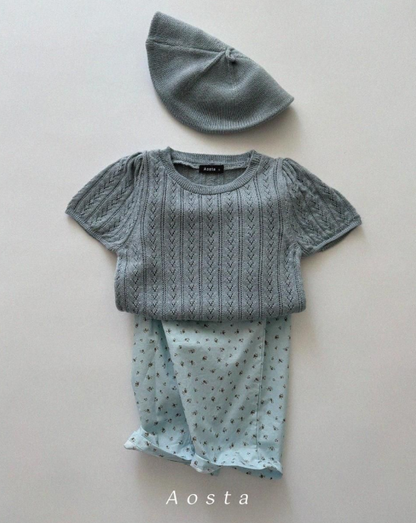 GIRLS BLUE SUMMER ELASTIC WAIST PANTS