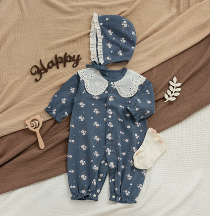 BABY LONG SLEEVE ROMPER SETS WITH HAT