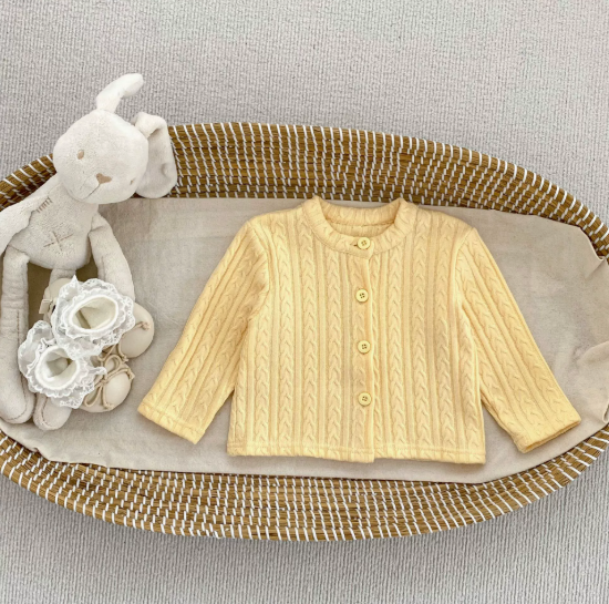 GIRLS WAFFLE KNIT CARDIGAN