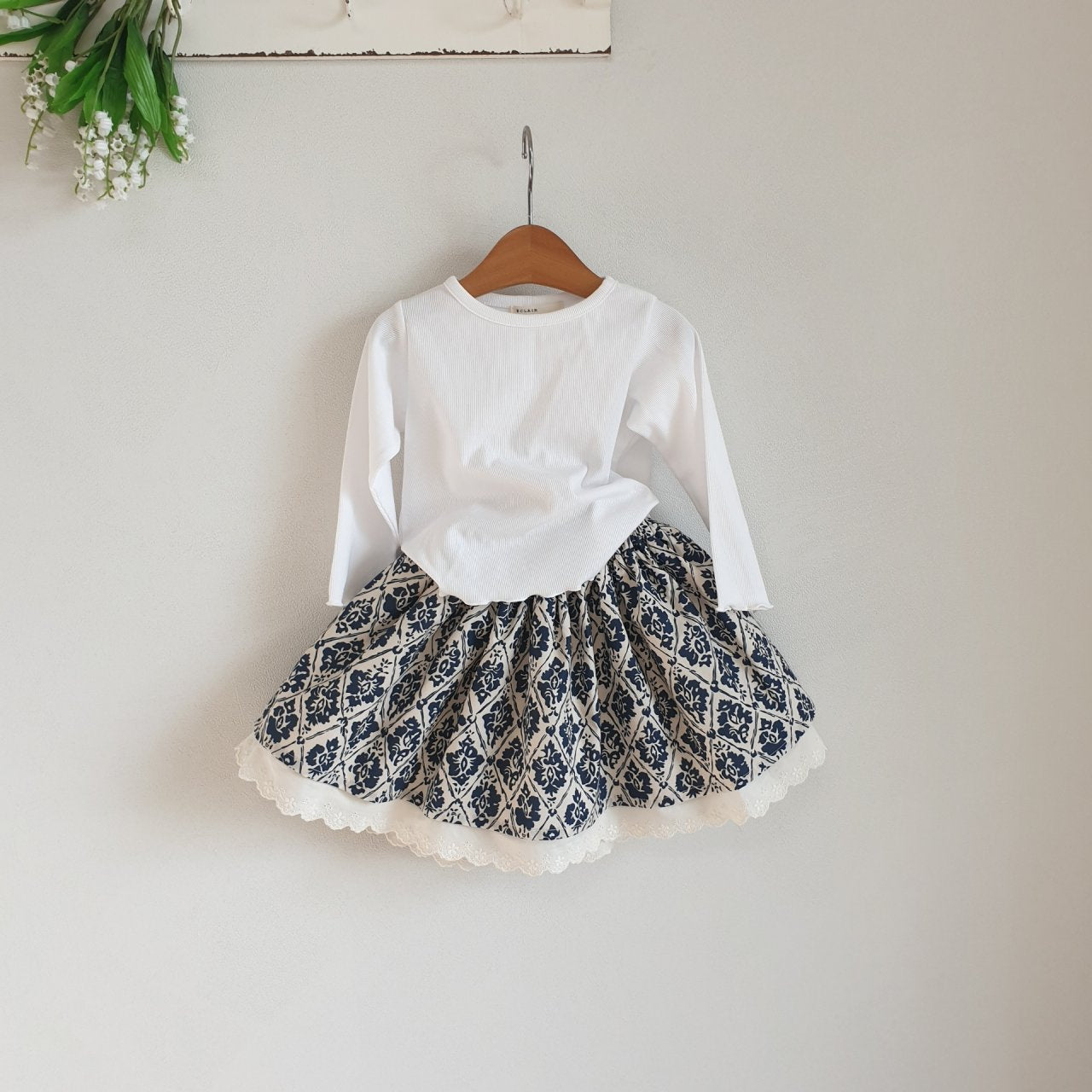 GIRLS PAISLEY PRINT RUFFLE SKIRT