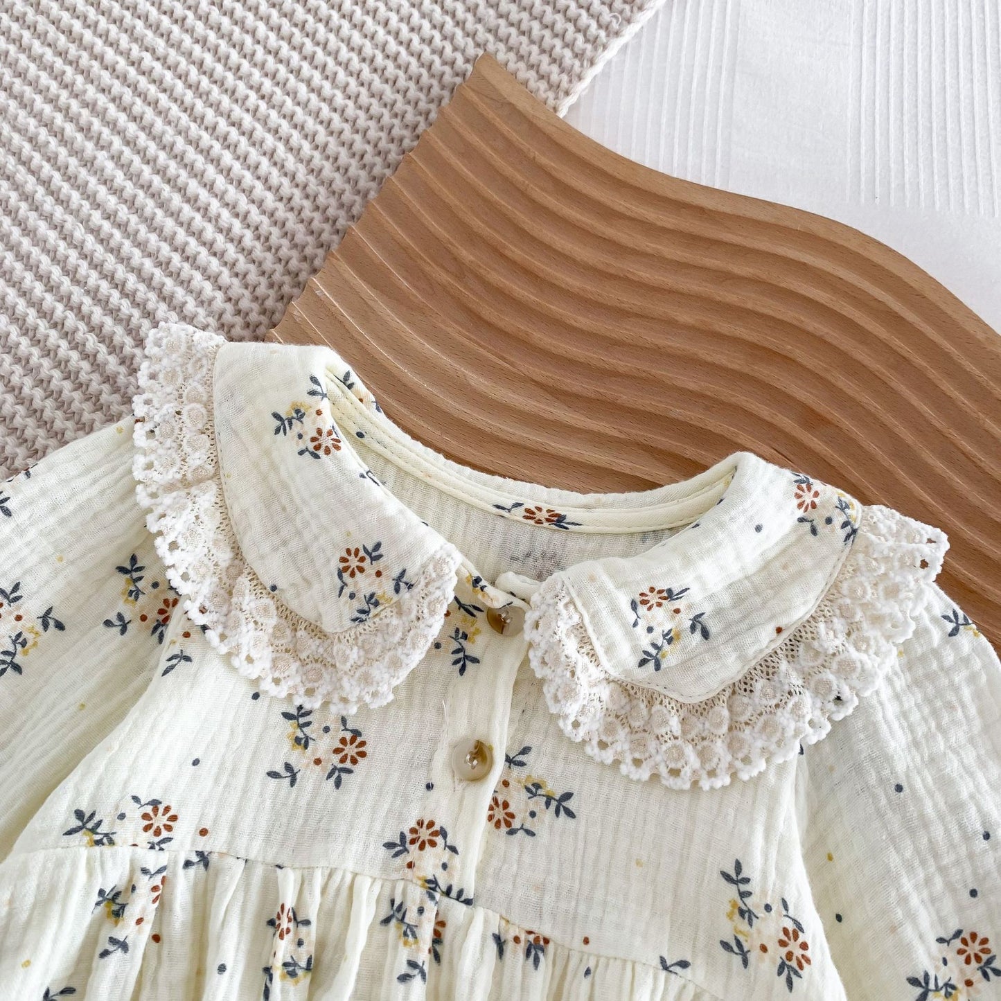 BABY FLORAL FRILL ROMPER WITH HAT
