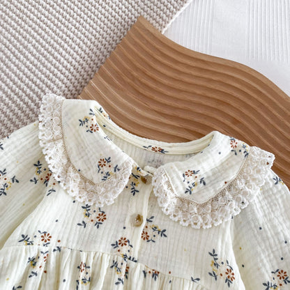 BABY FLORAL FRILL ROMPER WITH HAT