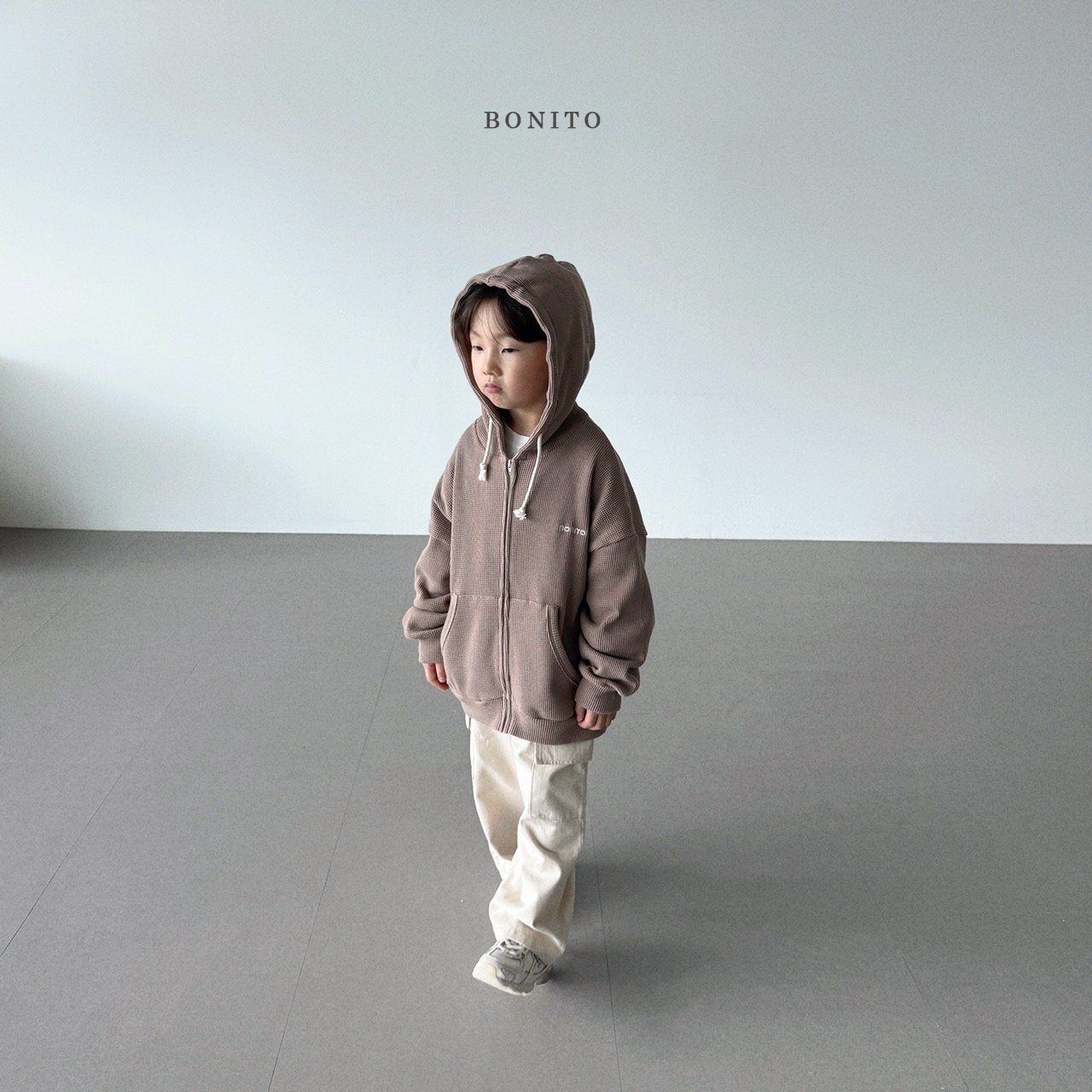 Kids Waffle Hoodie Zip-Up