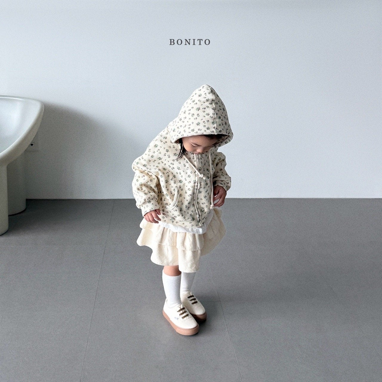Kids Waffle Hoodie Zip-Up