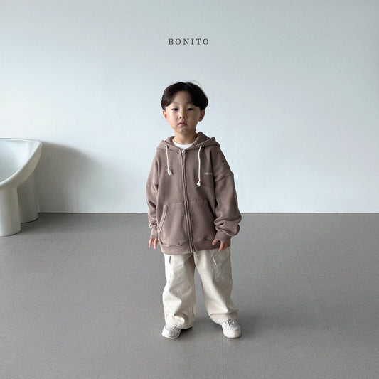 Kids Waffle Hoodie Zip-Up