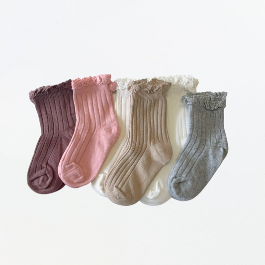Frill Cuff Baby Socks (Short) - 5 colors