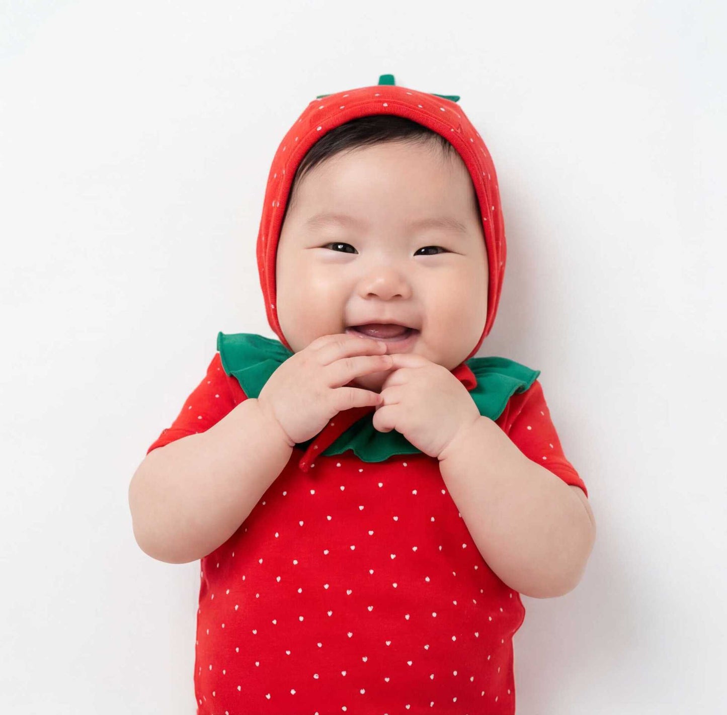 BABY STRAWBERRY ROMPER WITH HAT